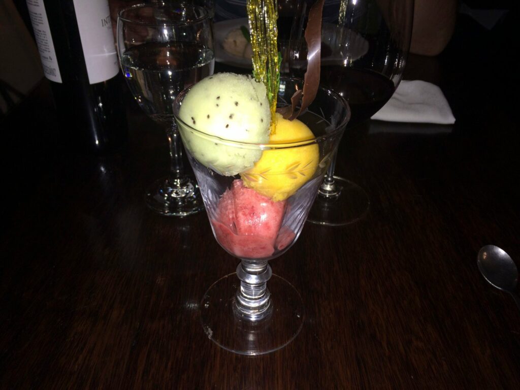 Cusco: sorbets faits maison (kiwi, melon et fraise)